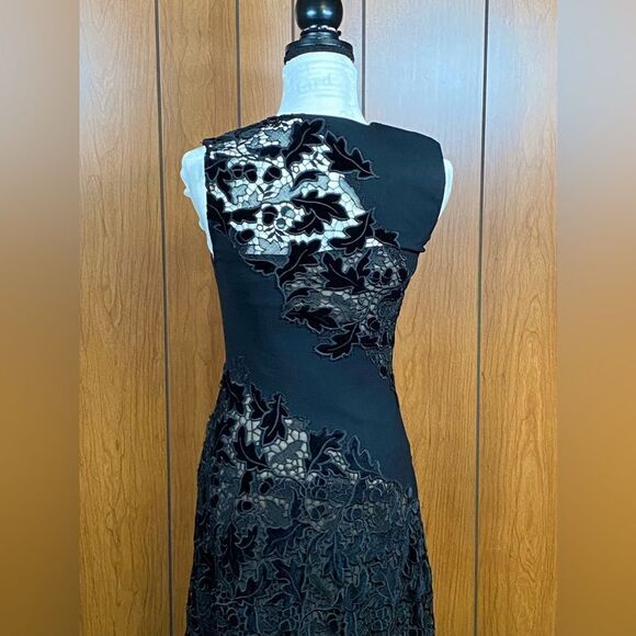 Oscar De La Renta Marbled Carnation Guipure Lace Inset Midi Dress size 0 - Picture 12 of 16